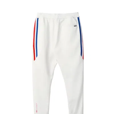 Konus Men's Track Pants With Knit Tape Detail In White