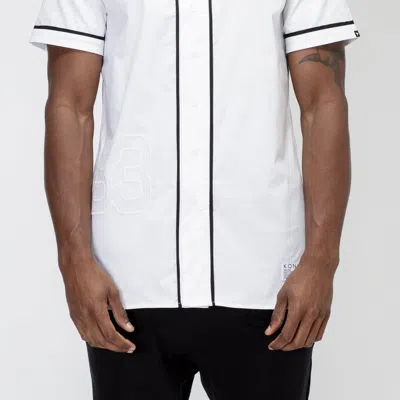Konus Men's Woven Baseball Jersey Shirt In White