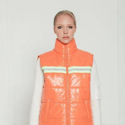 Konus Men's Zip-up Puffer Vest In Orange