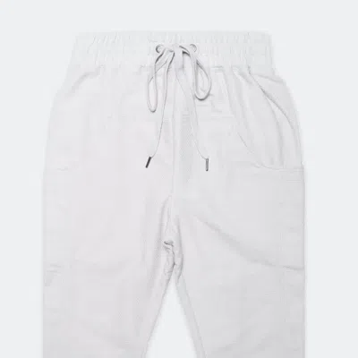 Konus Unisex Cropped Pants With Side Panels In Grey In White