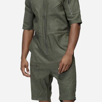 Konus Unisex Short Sleeve Overall In Olive In Green