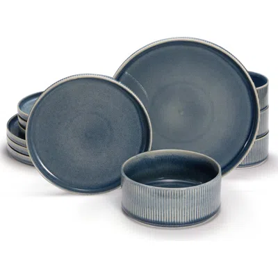 Kook Kitchenware Hearthstone Collection Kook Ceramic Dinnerware Set In Blue