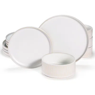 Kook Kitchenware Hearthstone Collection Kook Ceramic Dinnerware Set In White