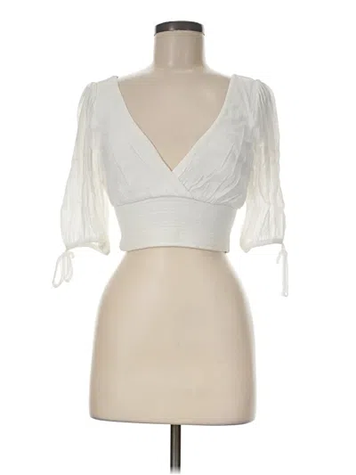 Pre-owned Kookai 3/4 Sleeve Blouse In White