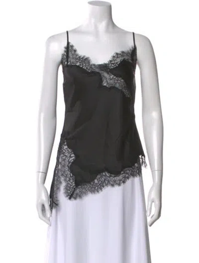 Pre-owned Kookai Lace Pattern Scoop Neck Top In White