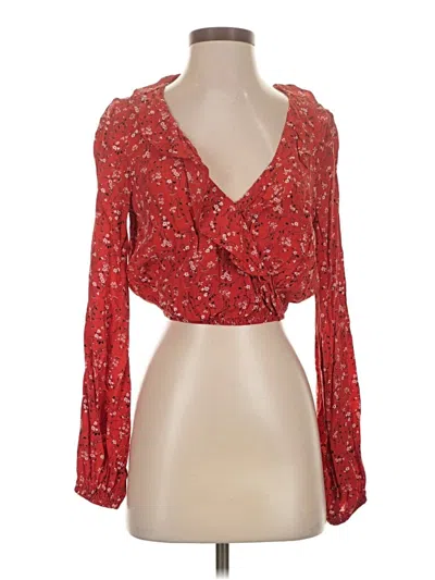 Pre-owned Kookai Long Sleeve Blouse In Red
