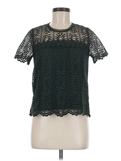Pre-owned Kookai Short Sleeve Top Black Mock Neckline Tops
