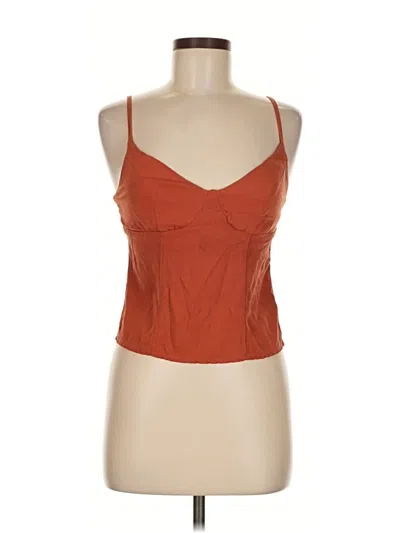 Pre-owned Kookai Sleeveless Top Tan Sweetheart Neckline Tops In Brown