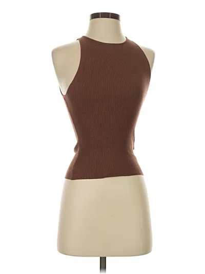 Pre-owned Kookai Tank Top Brown Halter Neckline Tops