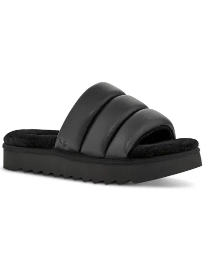 Koolaburra Brb Slides Womens Casual Round Toe Slide Sandals In Black