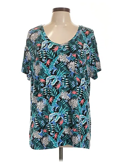Pre-owned Koolaburra By Ugg Short Sleeve Blouse In Teal