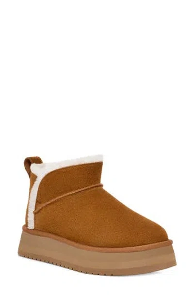 Koolaburra By Ugg ® Ultra Mini Faux Shearling Platform Bootie In Chestnut