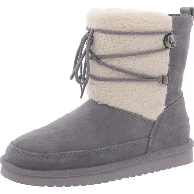 Koolaburra Michon Womens Mid-calf Round Toe Booties In Grey