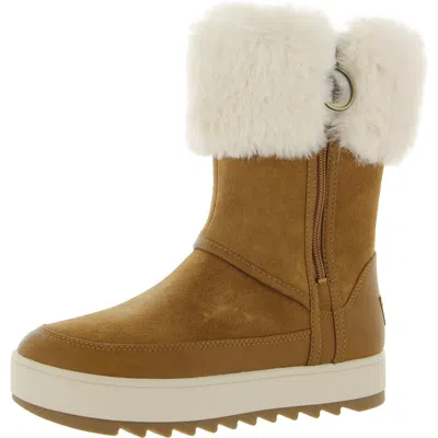 Koolaburra Tynlee Womens Suede Cozy Winter & Snow Boots In Pink