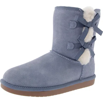 Koolaburra Victoria Short Womens Faux Fur Lined Suede Winter & Snow Boots In Multi