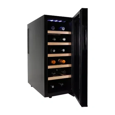 Koolatron 12 Bottle Deluxe Wine Cooler Freestanding Wine Fridge In Black