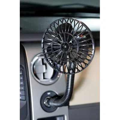 Koolatron 12v 5.6" Oscillating Car Fan In Black