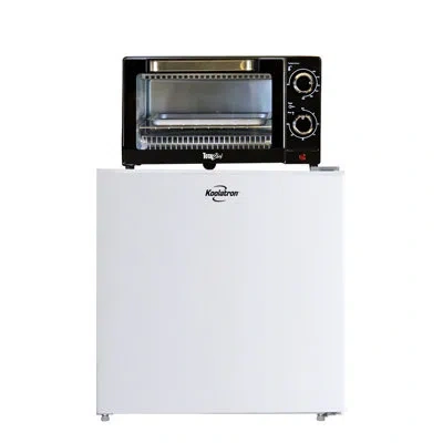 Koolatron 1.7 Cu Ft Mini Fridge With Freezer + Total Chef Countertop Toaster Oven Combo In White;black