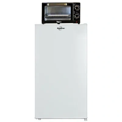 Koolatron 3.1 Cu Ft Compact Fridge + Total Chef Toaster Oven Combo In White;black