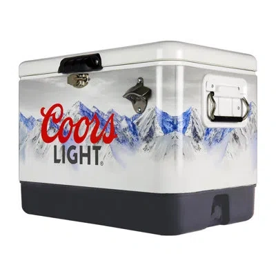 Koolatron Coors Light Ice Chest Cooler With Bottle Opener, 51l (54 Qt), 85 Cans In White
