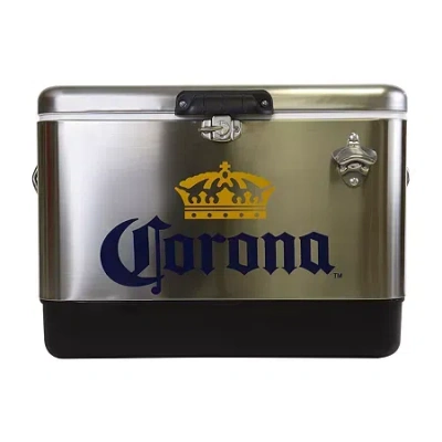 Koolatron Corona Ice Chest Cooler With Bottle Opener- 51l (54 Qt)- 85 Cans In Silver