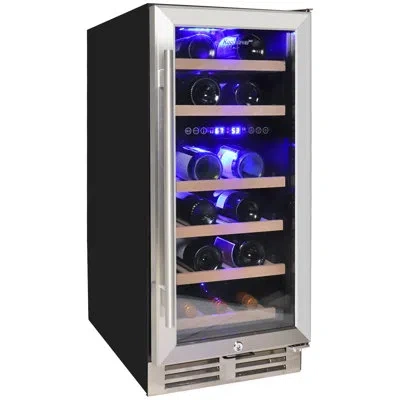Koolatron Dual Zone 15" 28 Bottle Built-in Under-counter Wine Refrigerator In Black