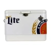 Koolatron Miller Lite Ice Chest Cooler With Bottle Opener- 51l (54 Qt)- 85 Cans In White