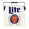 Koolatron Miller Lite Retro Ice Chest Cooler With Bottle Opener 13l (14 Qt)- White And Blue In White