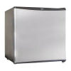 Koolatron Stainless Steel Compact Fridge With Freezer- 1.6 Cu Ft (44l)- Silver And Black Reversible Door In Black