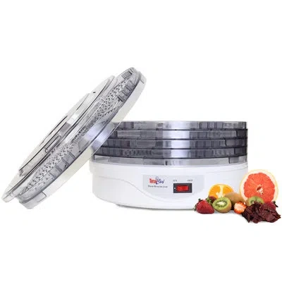 Koolatron Total Chef Countertop Food Dehydrator, 5 Tray Dryer For Fruit, Jerky In White