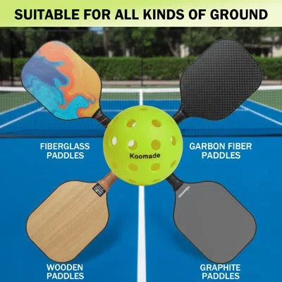 Koomade 8pk Pickle Ball (6pk Green + 2pk Blue)  With Mesh Bag – 40 Holes Indoor/outdoor Pickleballs, High Bo In Multi