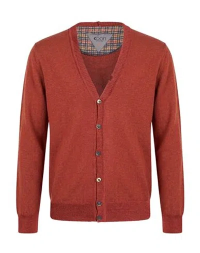 Koon Man Cardigan Rust Size Xl Merino Wool, Acrylic In Green