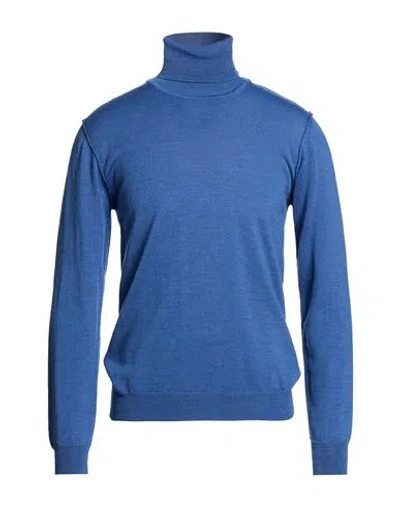 Koon Man Turtleneck Blue Size Xxl Merino Wool, Acrylic