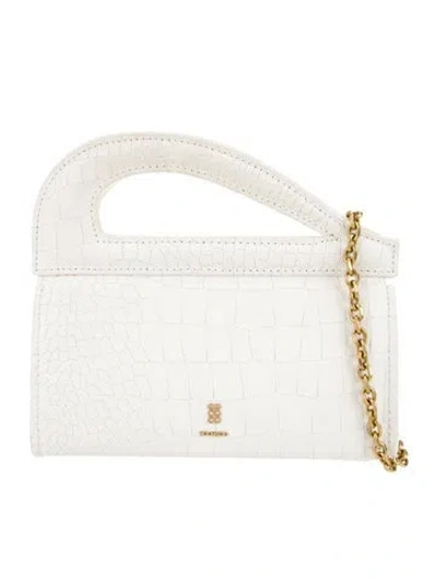 Pre-owned Kooreloo Embossed Leather Shoulder Bag In White