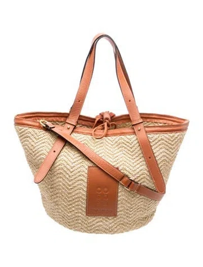 Pre-owned Kooreloo Raffia Tote In Neutrals