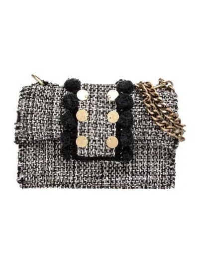Pre-owned Kooreloo Tweed Shoulder Bag In Black