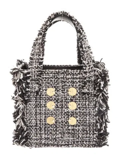 Pre-owned Kooreloo Tweed Top Handle Bag In Black