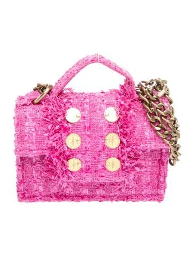 Pre-owned Kooreloo Tweed Top Handle Bag In Pink
