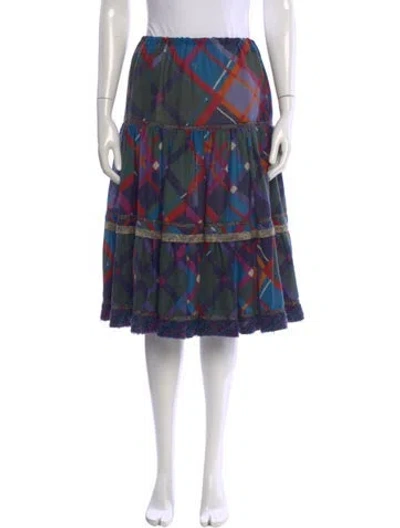 Pre-owned Koos Van Den Akker 1980's Midi Length Skirt In Blue