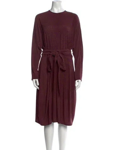 Pre-owned Koos Van Den Akker Crew Neck Knee-length Dress In Burgundy