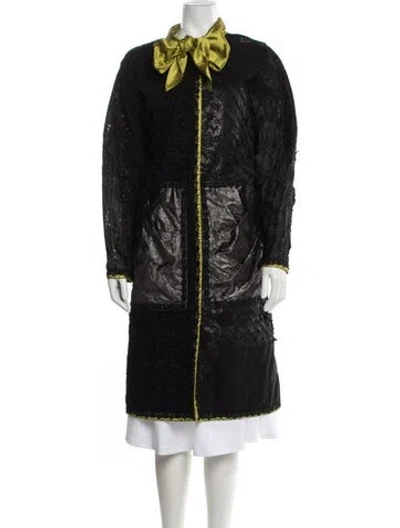 Pre-owned Koos Van Den Akker Faux Fur Coat In Black