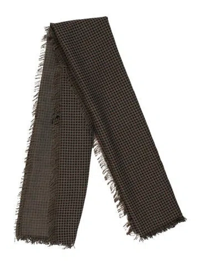 Pre-owned Koos Van Den Akker Polka Dot Print Scarf In Green