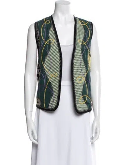 Pre-owned Koos Van Den Akker Printed Vest In Green