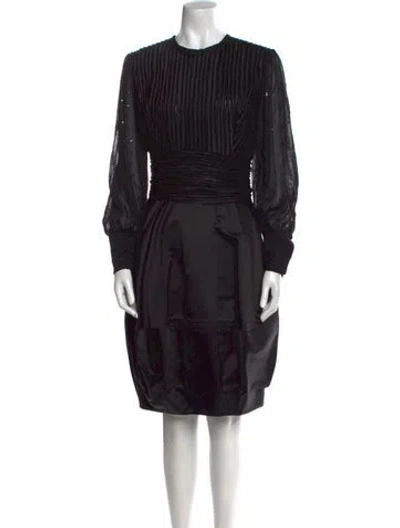 Pre-owned Koos Van Den Akker Silk Midi Length Dress In Black