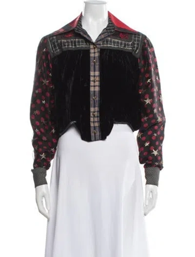 Pre-owned Koos Van Den Akker Vintage 1980's Blouse In Black
