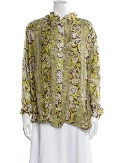 Pre-owned Koos Van Den Akker Vintage 1980's Blouse In Green