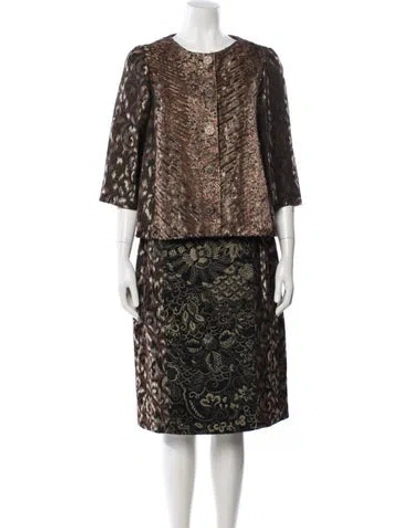 Pre-owned Koos Van Den Akker Vintage 1980's Skirt Suit In Brown