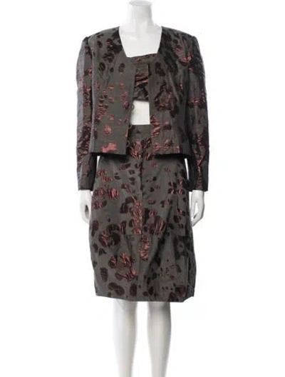 Pre-owned Koos Van Den Akker Vintage 1980's Skirt Suit In Gray