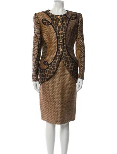 Pre-owned Koos Van Den Akker Vintage 1990's Skirt Suit In Brown