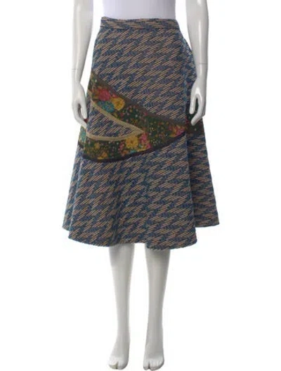 Pre-owned Koos Van Den Akker Vintage Midi Length Skirt In Blue